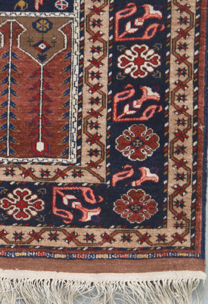 4x6 Afghan Anatolian Design Silk Prayer Rug