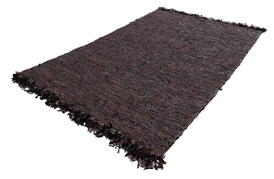 5x8 Indian Hand-woven Leather Kilim