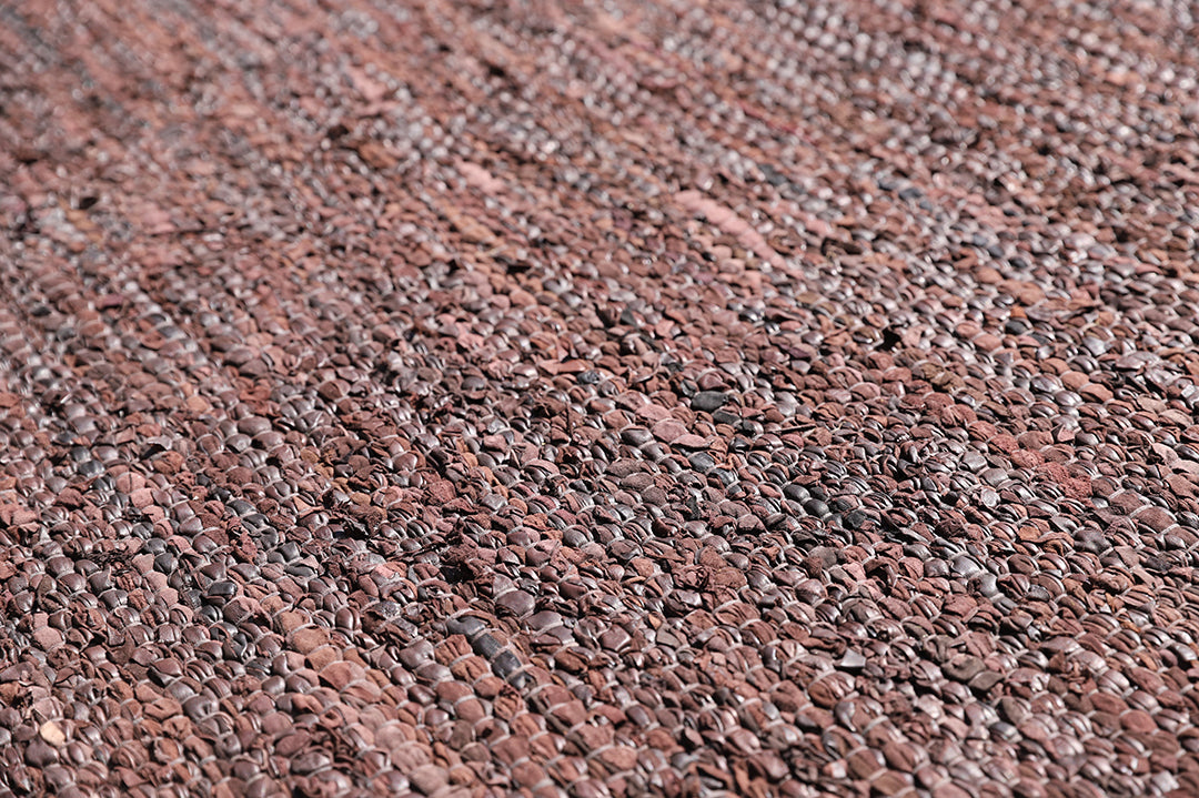 5x8 Indian Hand-woven Leather Kilim
