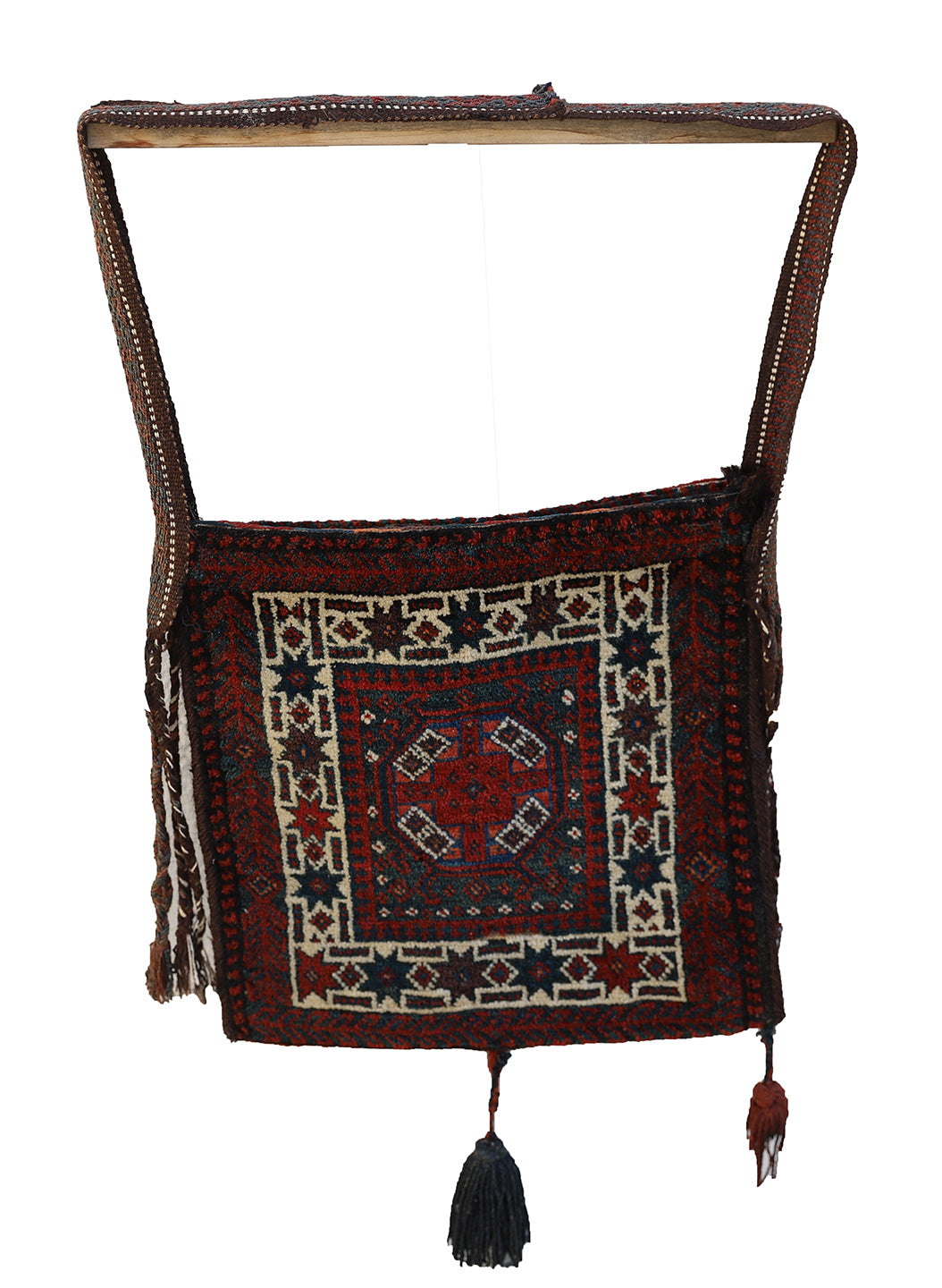 14"x14" Afghan Hand Knotted Piled Handbag