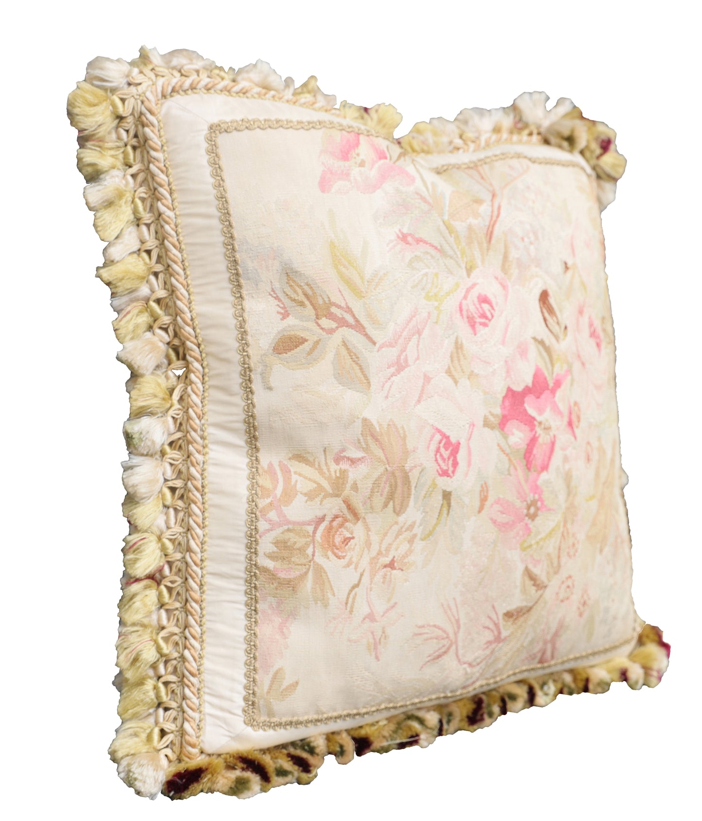 20"x20" Very Fine Quality Hand Woven Silk Aubusson Pillow Case