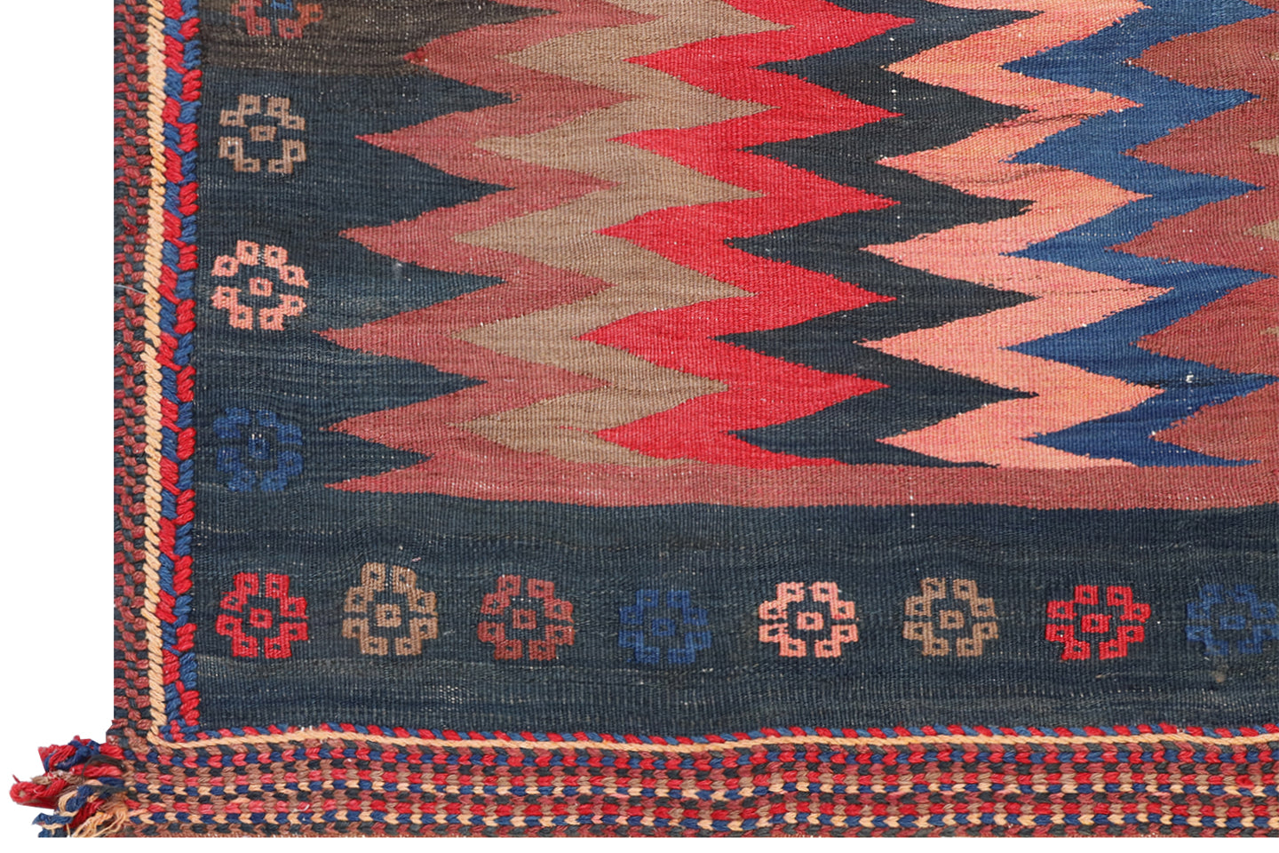 4'x4' Vintage Colorful Persian Afshar Sofreh Rug
