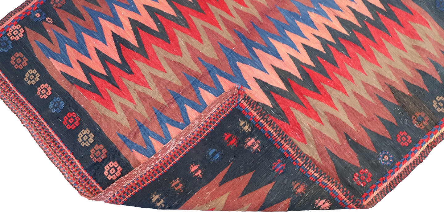 4'x4' Vintage Colorful Persian Afshar Sofreh Rug