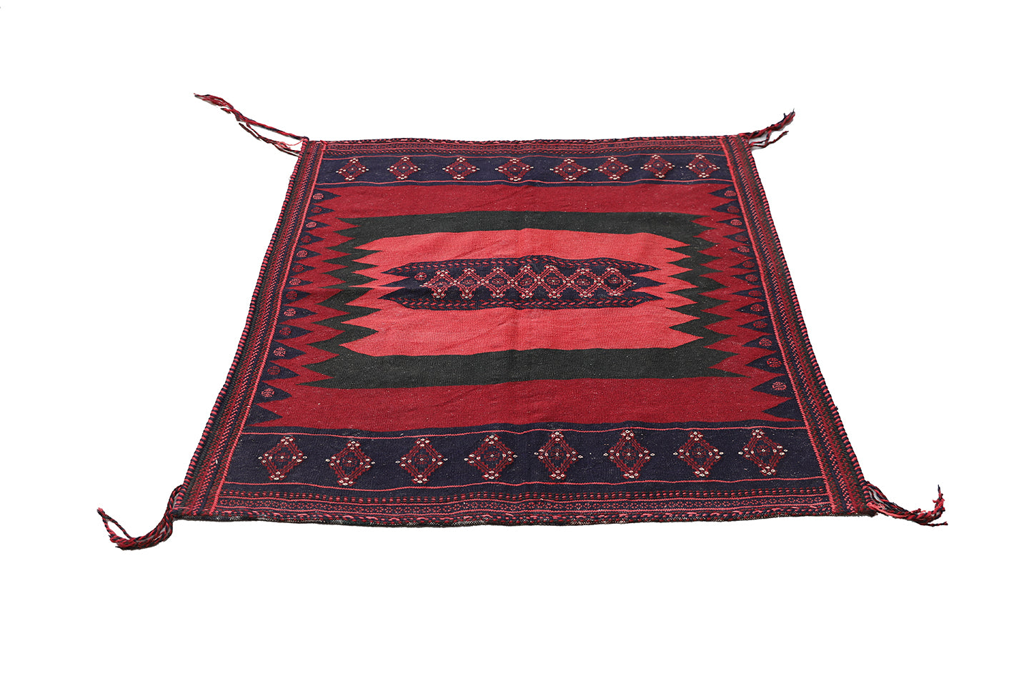 4'x4' Vintage Colorful Persian Afshar Sofreh Rug