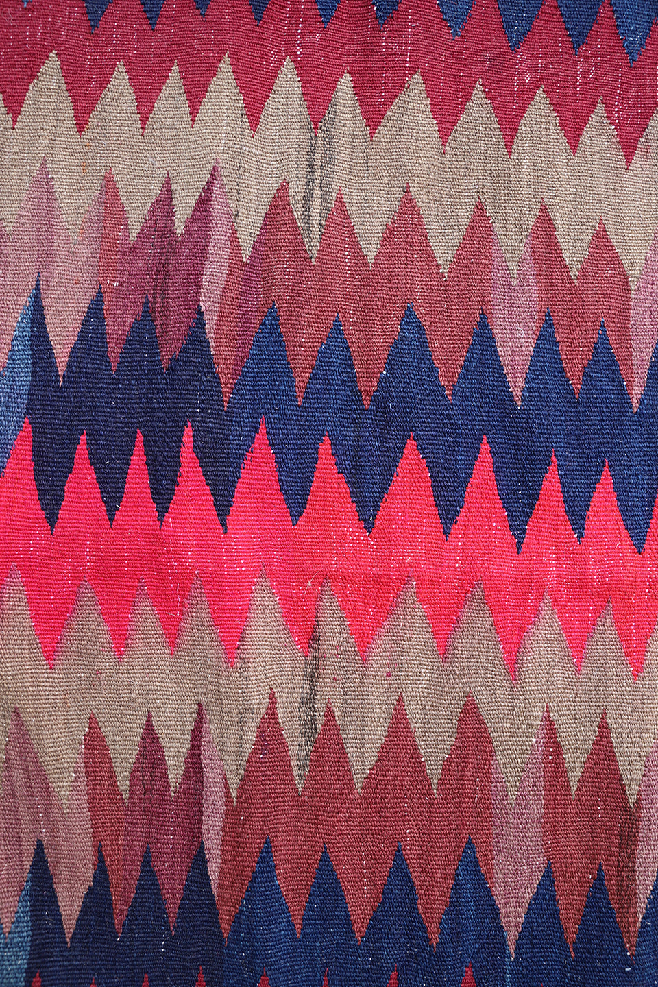 4'x4' Colorful Chevron Design Vintage Persian Afshar Sofreh Rug