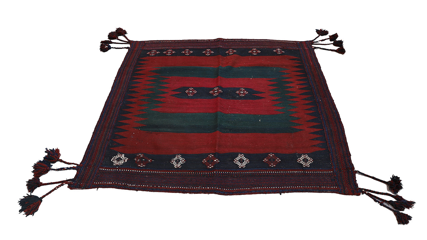 5'x5' Vintage Colorful Collectable Persian Sofreh Kilim Rug