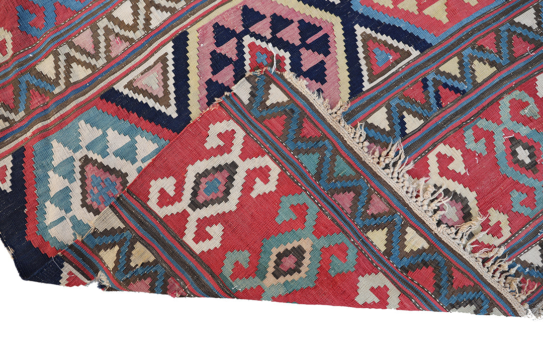 7' x 10' Antique Late 19th Century Shirvan Kilim Rug