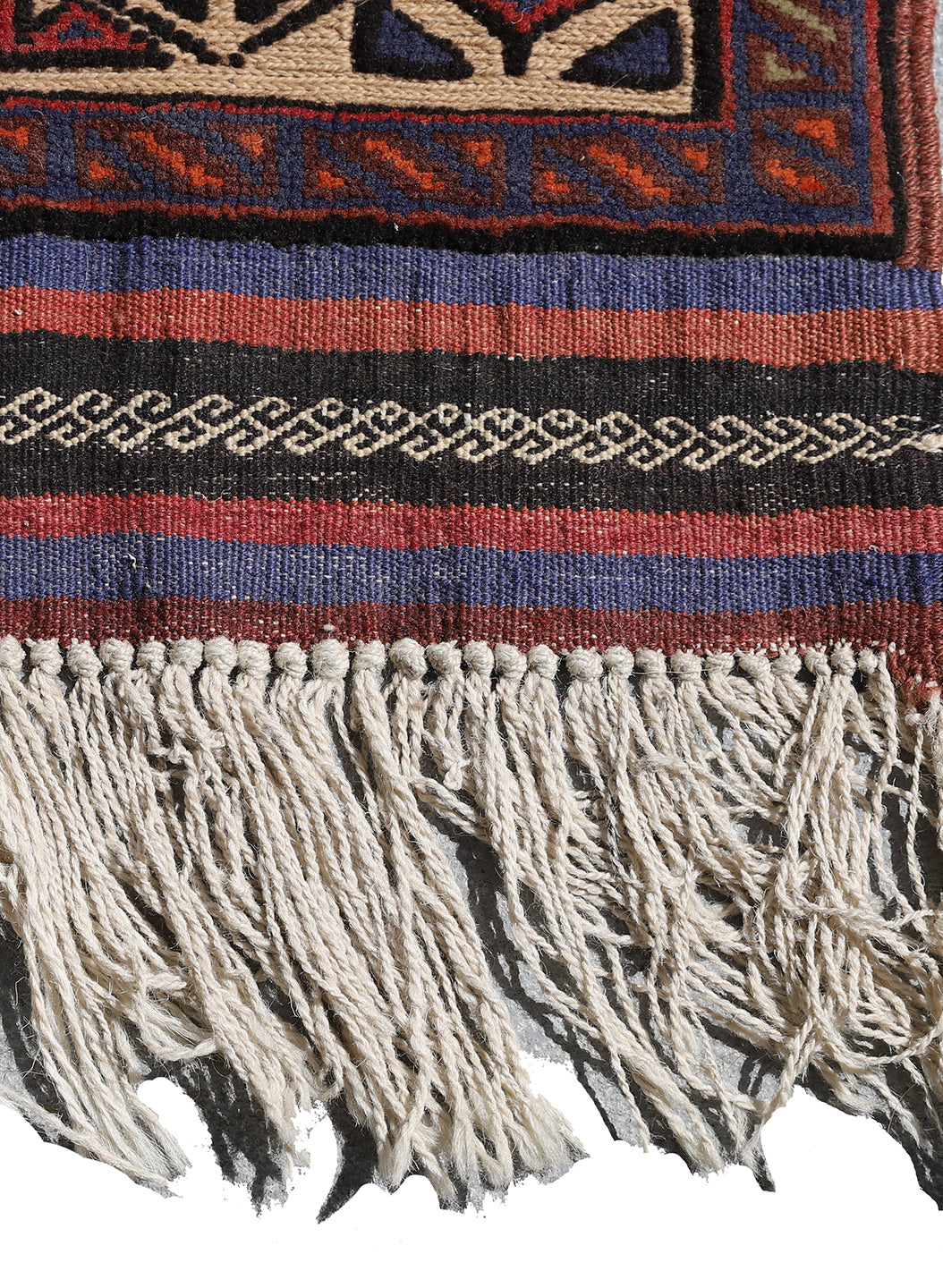 4'x5' Afghan Tribal Soumak and Knotted High Low 100% Wool Rug