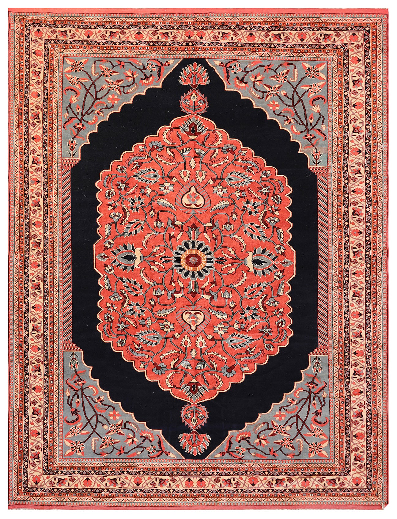 8x10 Very Fine Thin Afghan Herati Rug