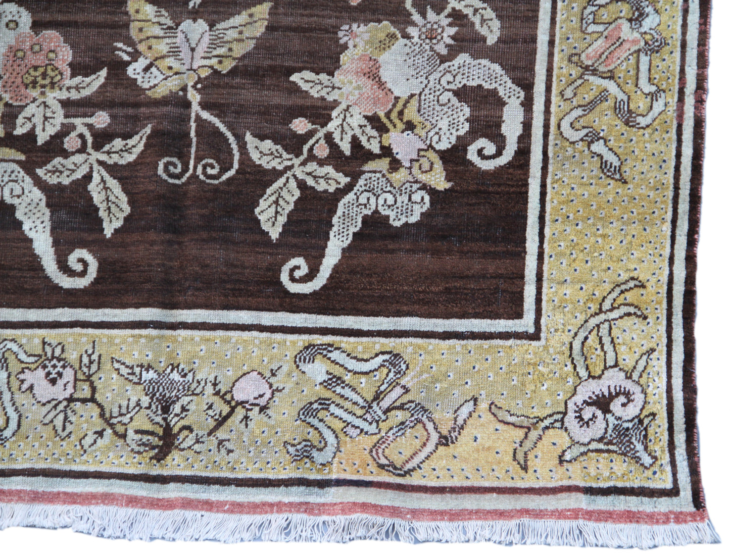 5x8 Antique Samarkand Phoenix and Bat Pictorial Rug
