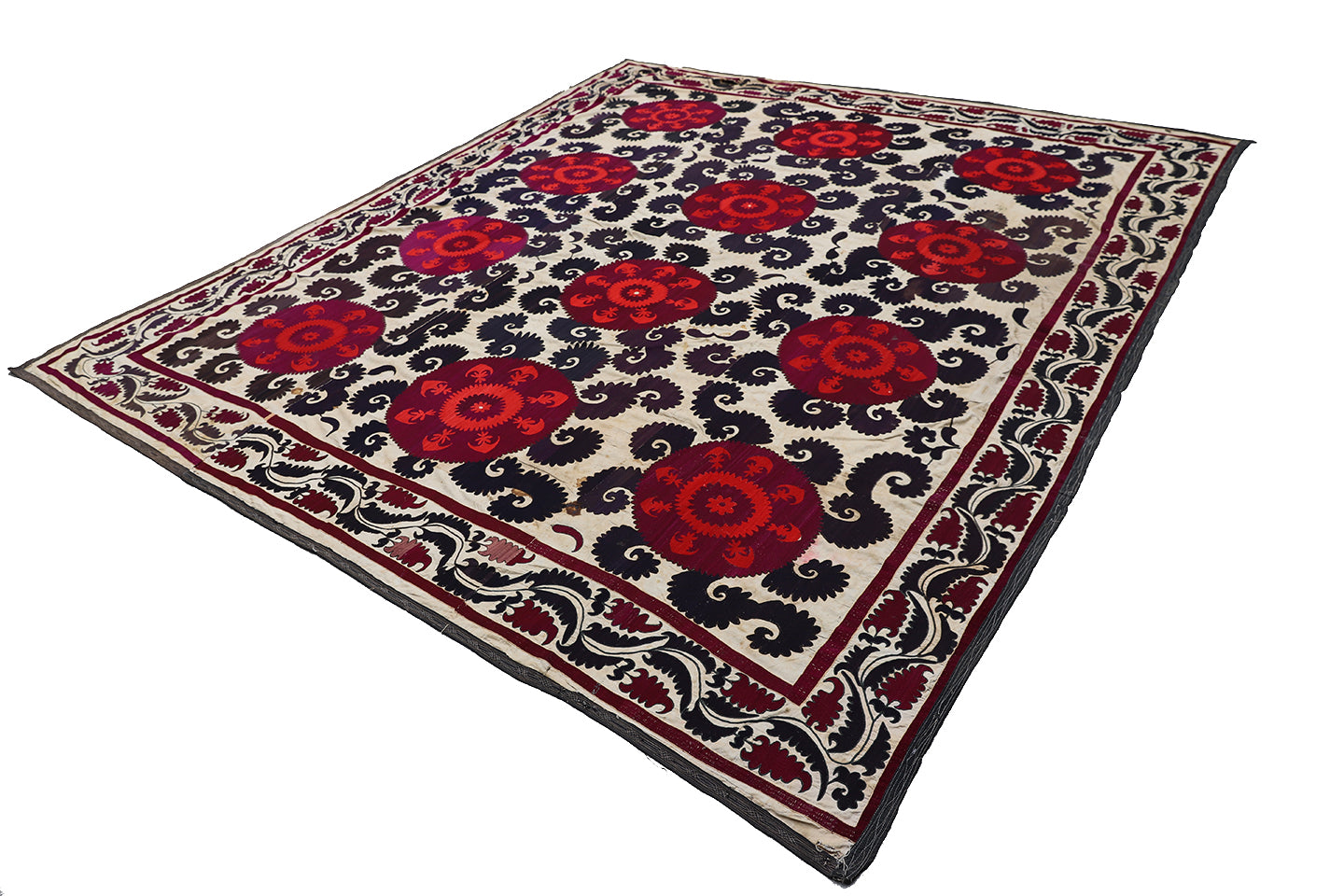 8'x10' Large Vintage Uzbek Suzani Textile