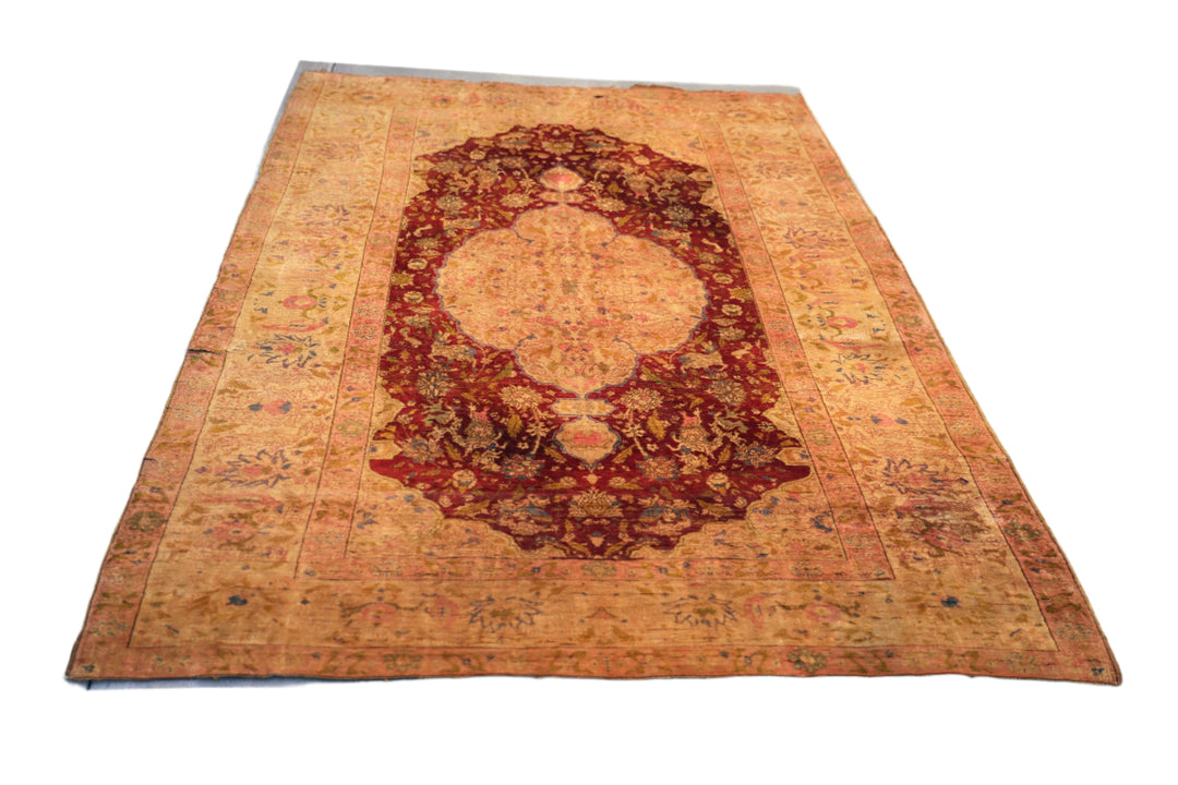 5'x7' Antique Turkish Medallion Rug – Animal & Floral Motifs
