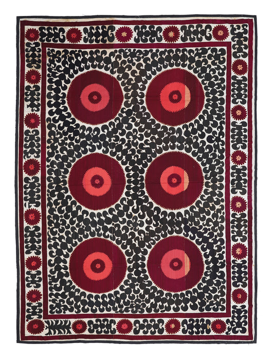 9'x12' Large Vintage Uzbek Dawry Embroidered Textile