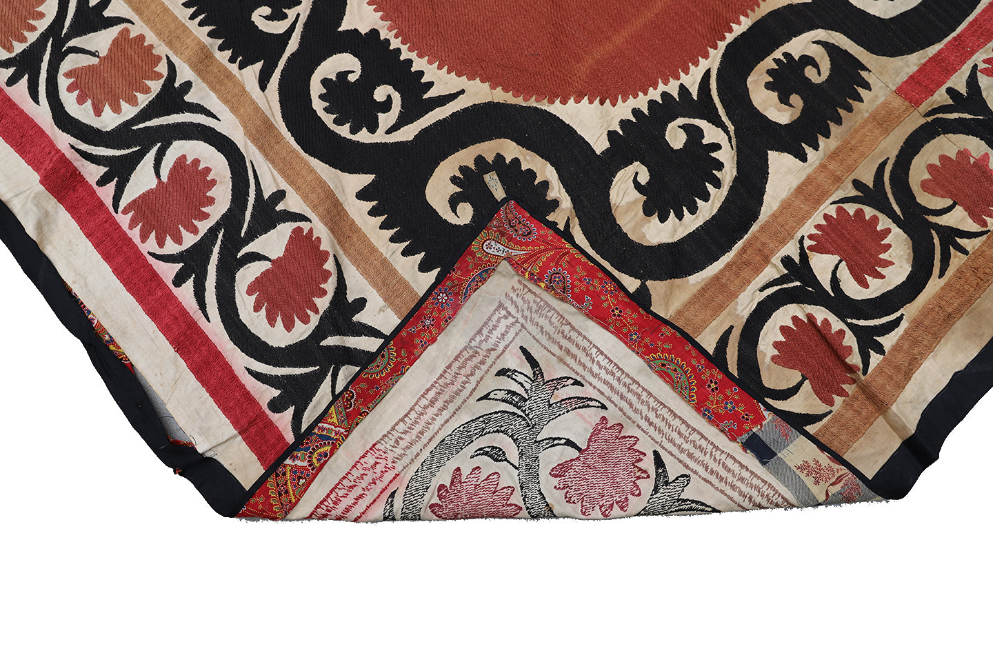 9'x11' Large Vintage Uzbek Suzani Textile Tapestry