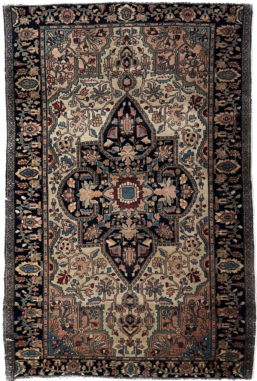 3'x5' Antique Persian Farahan Rug