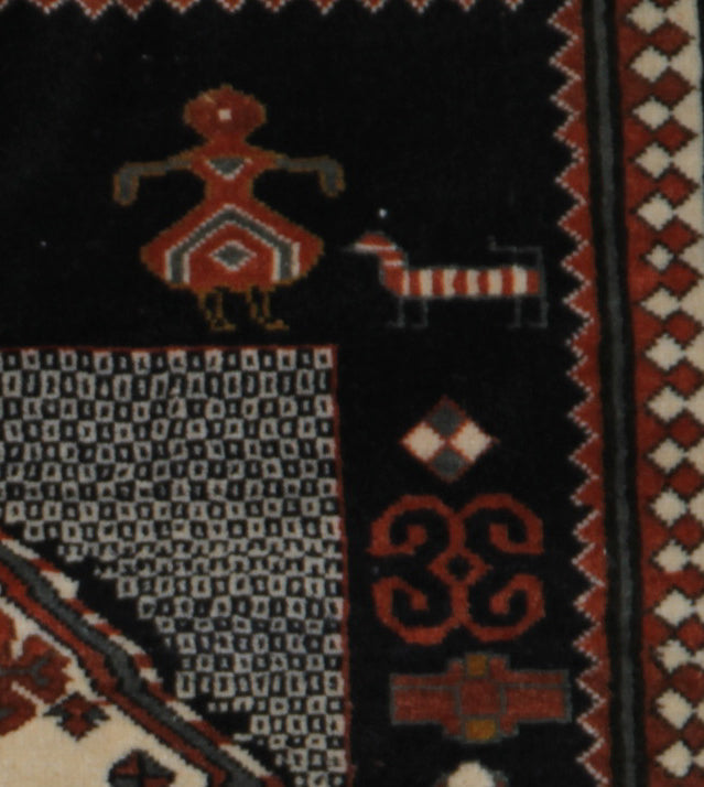 4'x4' Square Fine Quality Wool Western Afghanistan Karachoff Design Rug