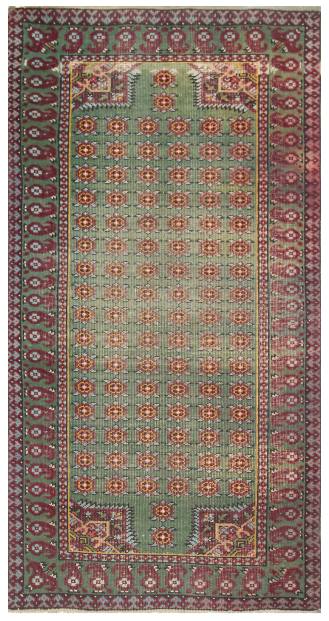 4x8 Green Vintage English Rug