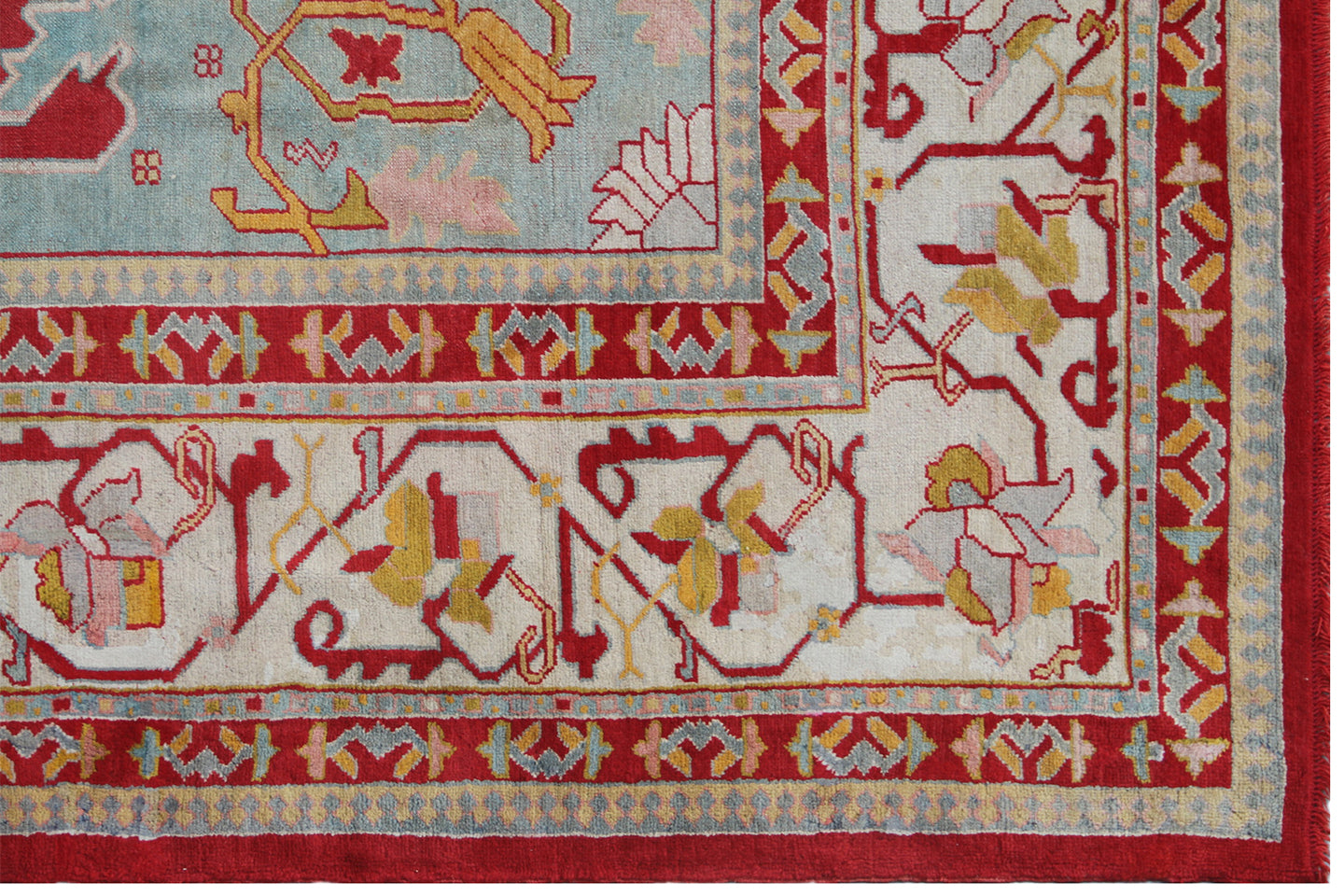 14'x15' Red Vintage Turkish Medalion Oushak Rug