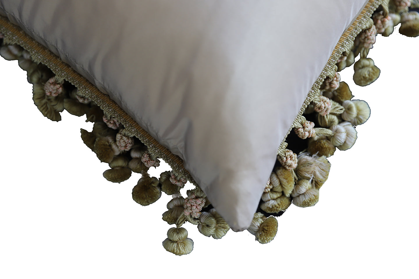 22"x22" Ivory White Floral Aubusson Silk Decor Pillow