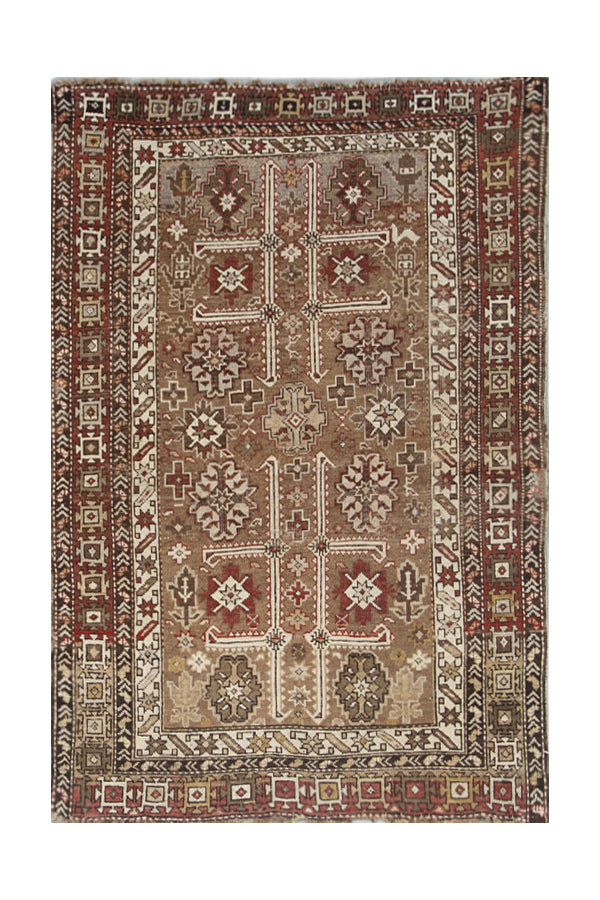 4x5 Antique Caucasian Rug