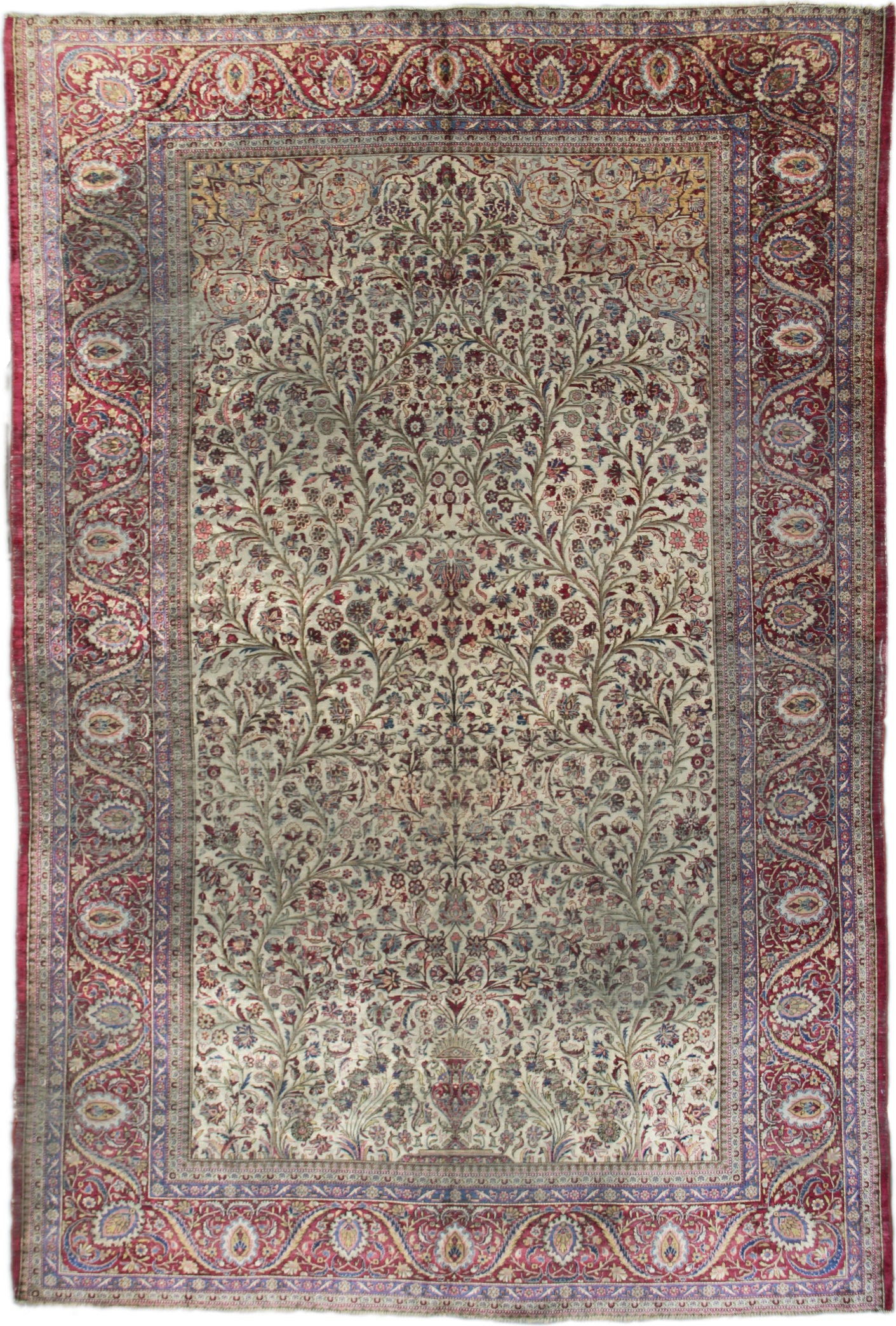 7'x11' Antique Silk Kashan Rug