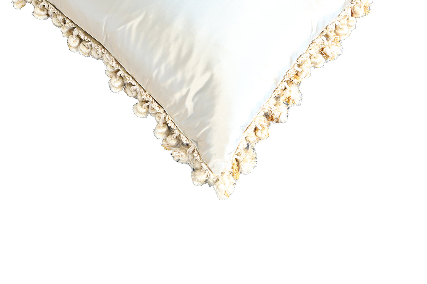 22"x22" Ivory and Pink Floral Aubusson Silk Pillow