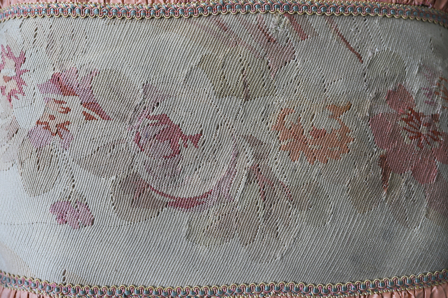 16"x18" Pink and Cream French Aubusson Pillow