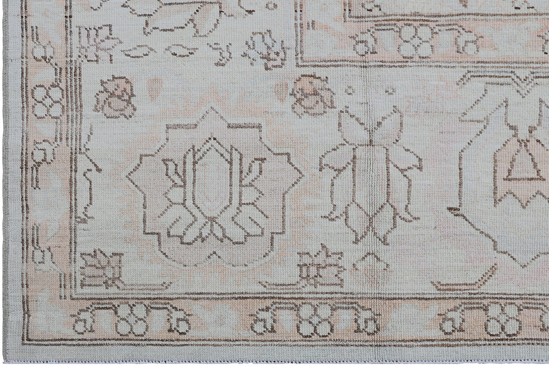 7'x10' Hand-Knotted Agra Rug | Organic Wool, Earth Tones Rug