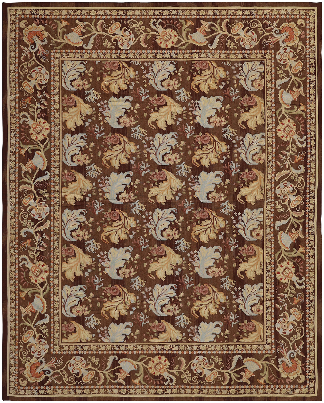12'x15' Brown Bessarabian Design Hand-woven Wool Ariana Kilim