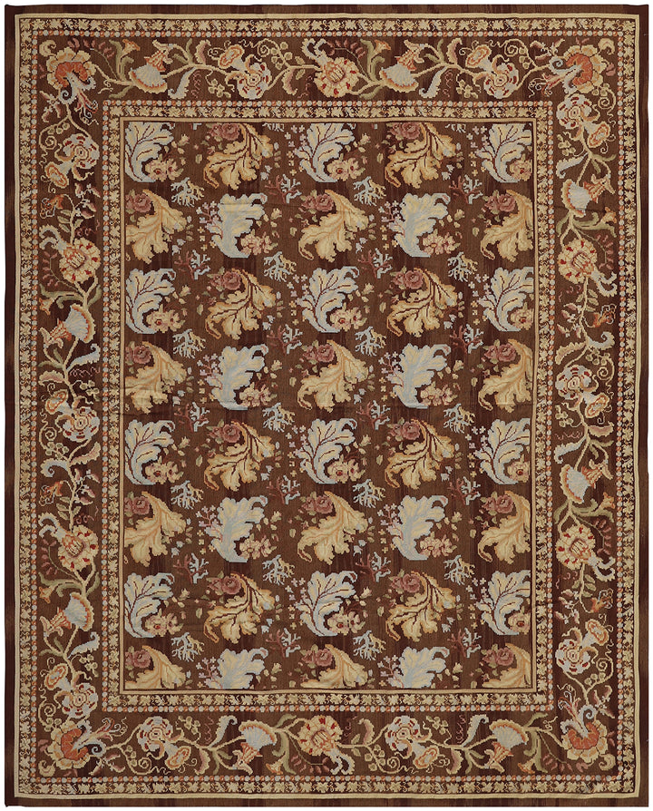 12'x15' Brown Bessarabian Design Hand-woven Wool Ariana Kilim