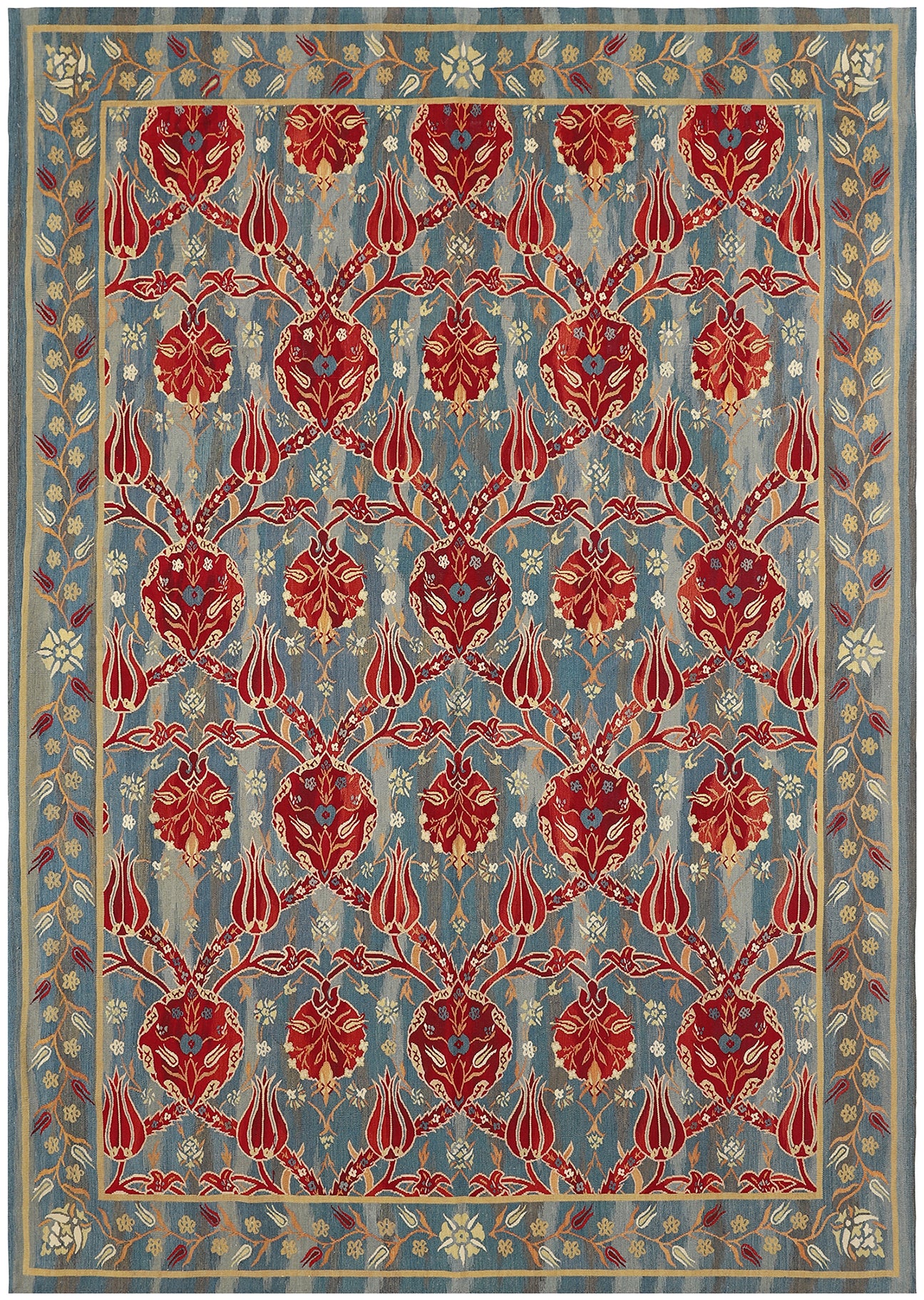 6x9 Ottoman Design Aubusson Flatweave Ottoman Design Hand Woven Ariana Kilim