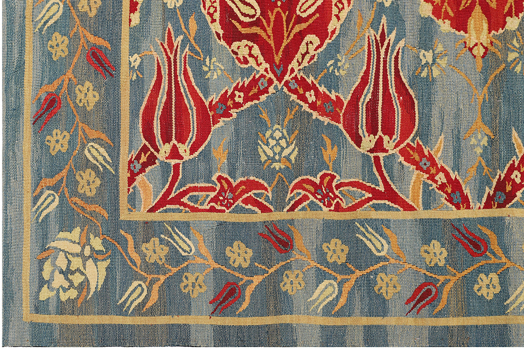 10x14 Blue Red Ottoman Design Ariana Kilim Collection