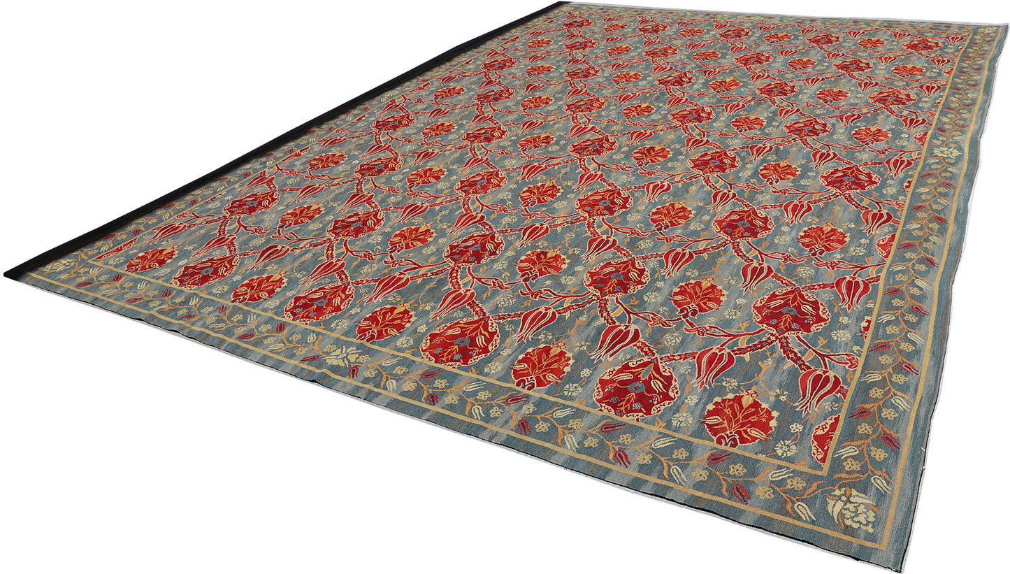 10x14 Blue Red Ottoman Design Ariana Kilim Collection