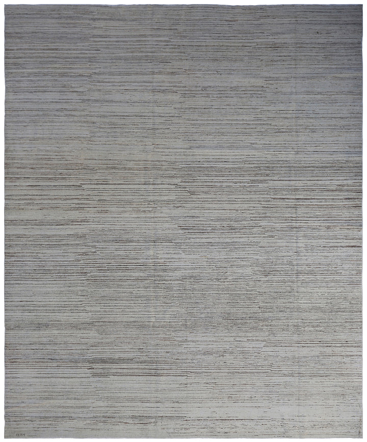8'x10' Afghan Hand-Knotted Rug | Linear Rug | Organic Wool Rug
