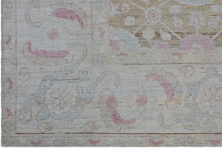 8'x10' Ariana Fine Tabriz Design Transitional Brown Ivory Blue Pink Rug