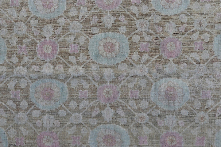 8'x10' Ariana Fine Tabriz Design Transitional Brown Ivory Blue Pink Rug
