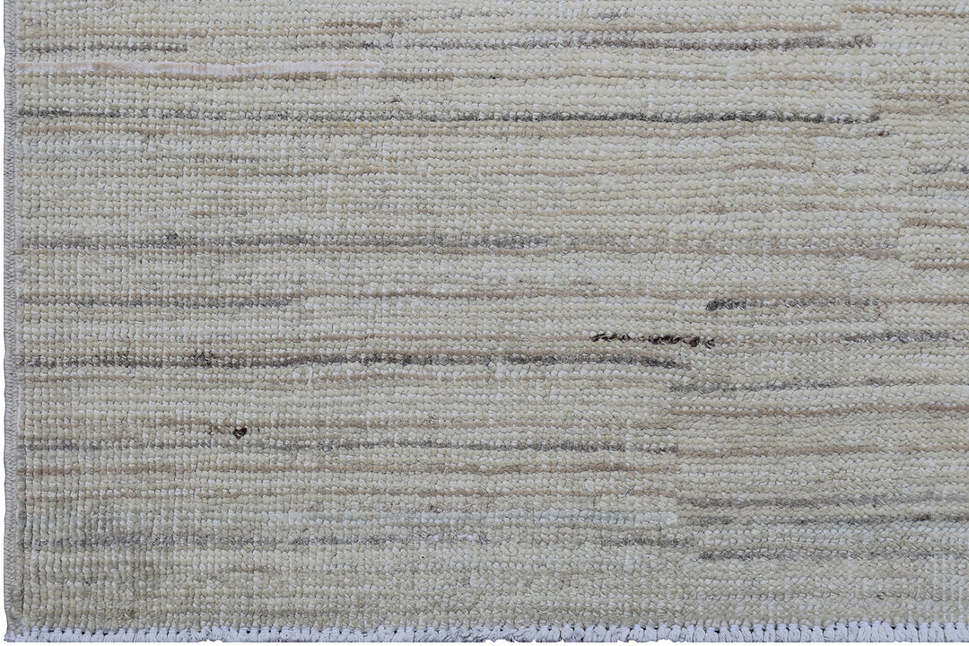 8'x10' Hand-Knotted Afghan Modern Stria Rug | Organic Wool | Linear Design