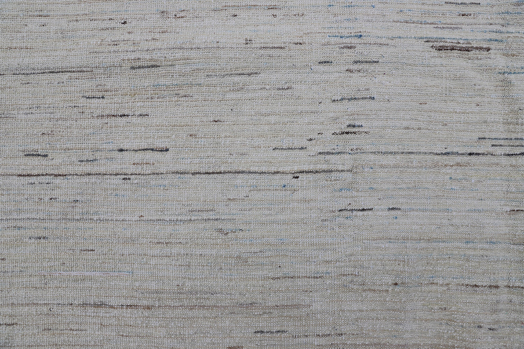 8'x10' Hand-Knotted Afghan Modern Stria Rug | Organic Wool | Linear Design