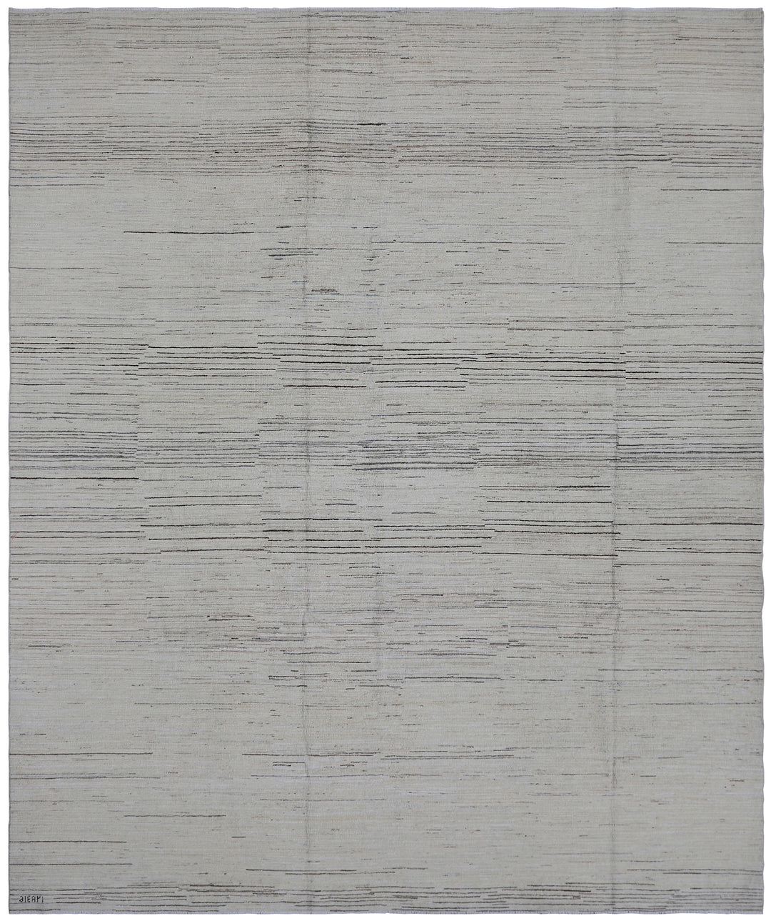 8'x10' Hand-Knotted Afghan Modern Stria Rug | Organic Wool | Linear Design