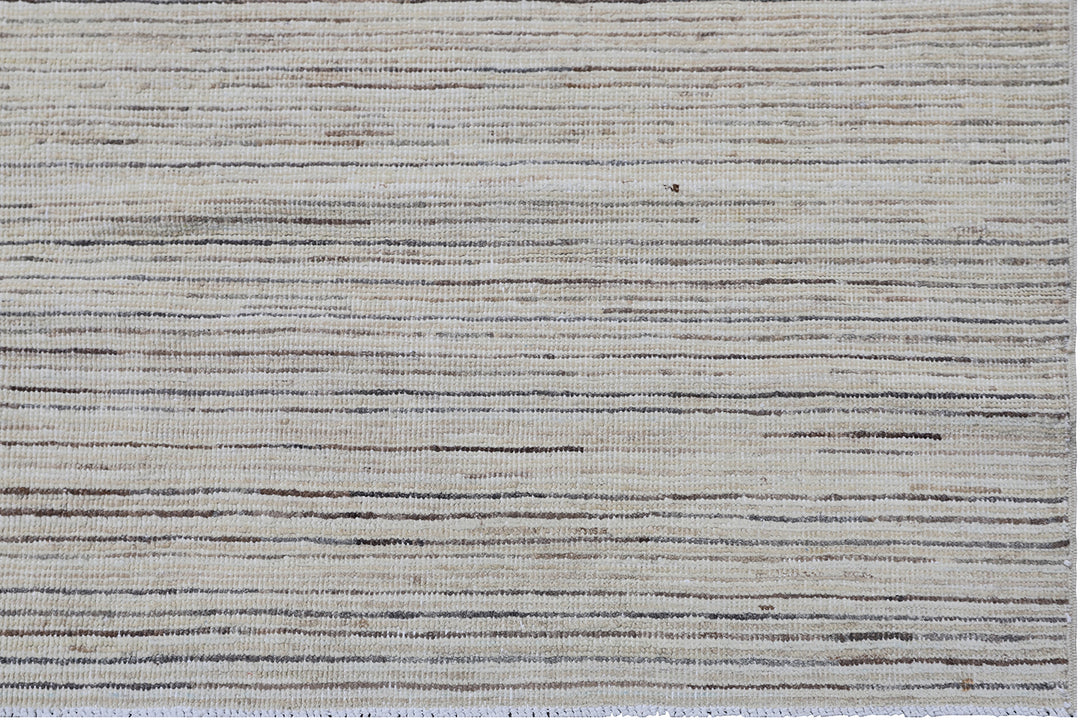 8'x10' Hand-Knotted Afghan Modern Stria Rug | Organic Wool | Modern Rug