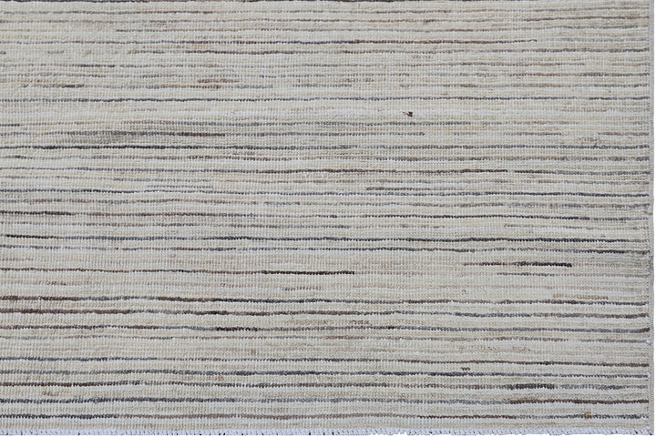 8'x10' Hand-Knotted Afghan Modern Stria Rug | Organic Wool | Modern Rug
