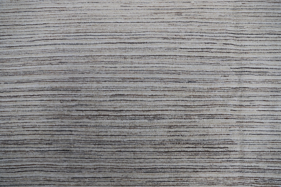 8'x10' Hand-Knotted Afghan Modern Stria Rug | Organic Wool | Modern Rug