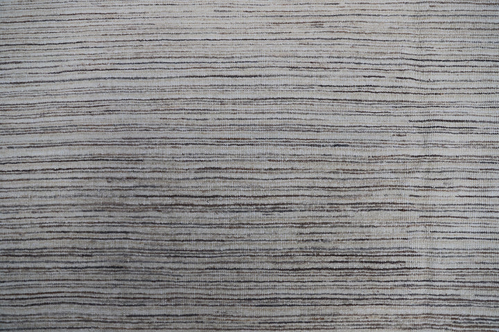 8'x10' Hand-Knotted Afghan Modern Stria Rug | Organic Wool | Modern Rug