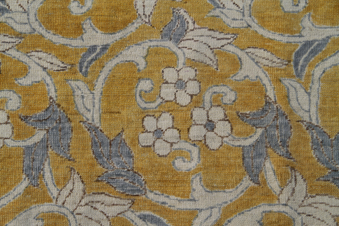 8'x10' Hand-Knotted Chinese Oriental Rug | Canari Yellow | Organic Wool