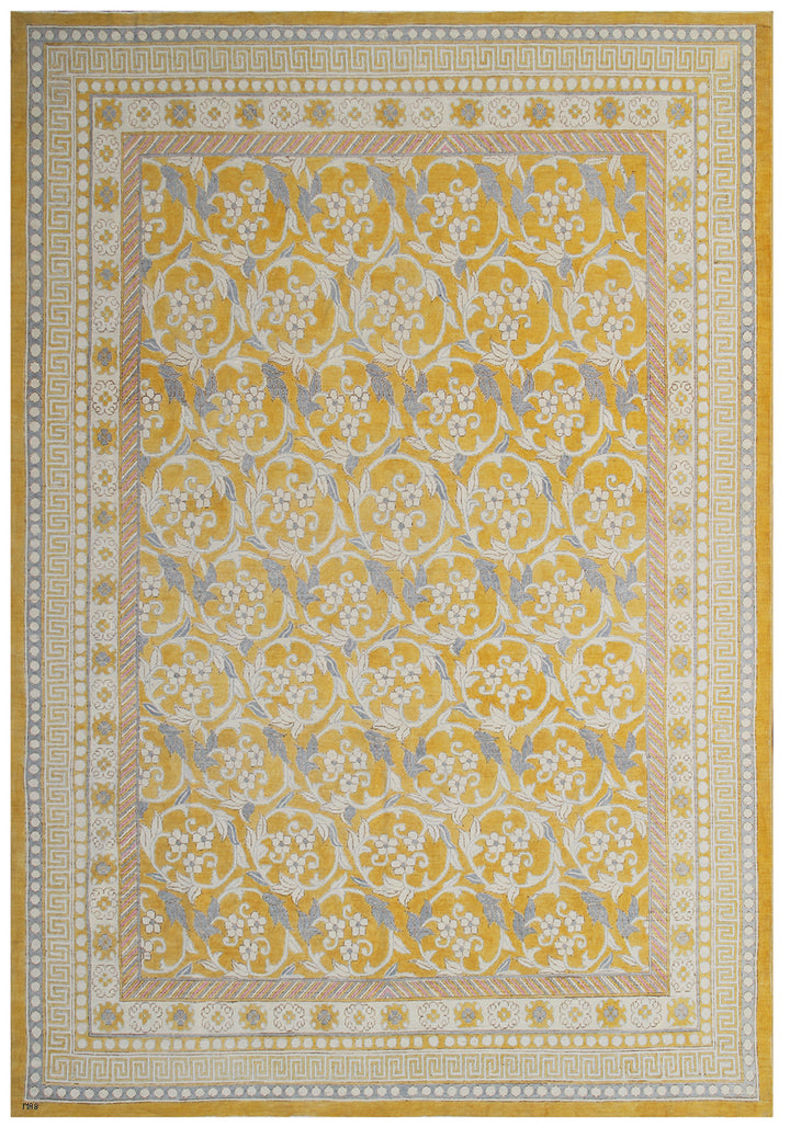 8'x10' Hand-Knotted Chinese Oriental Rug | Canari Yellow | Organic Wool