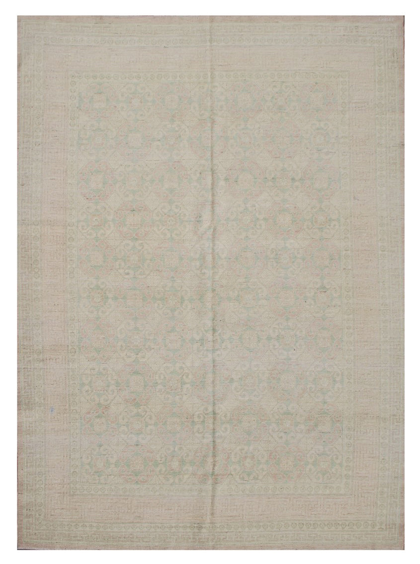 8'x10' Hand-Knotted Khotan Rug | Organic Wool | Faded Rug
