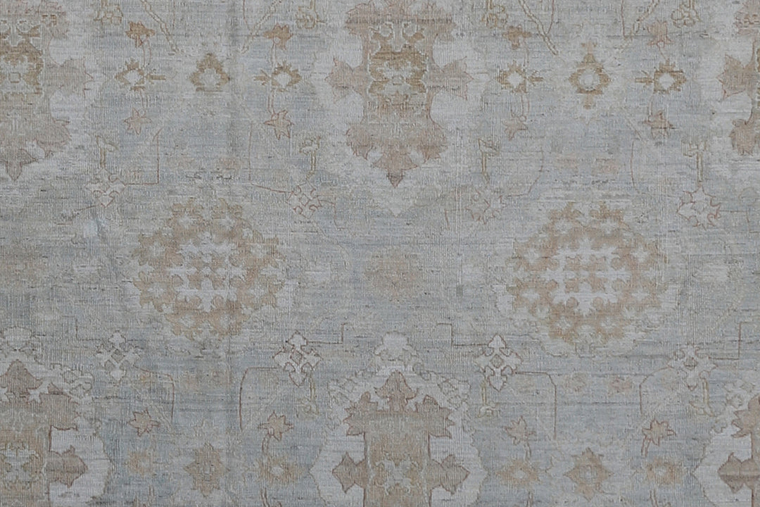 8'x10' Wool Rug | Agra Design | Blue Cream Area Rug