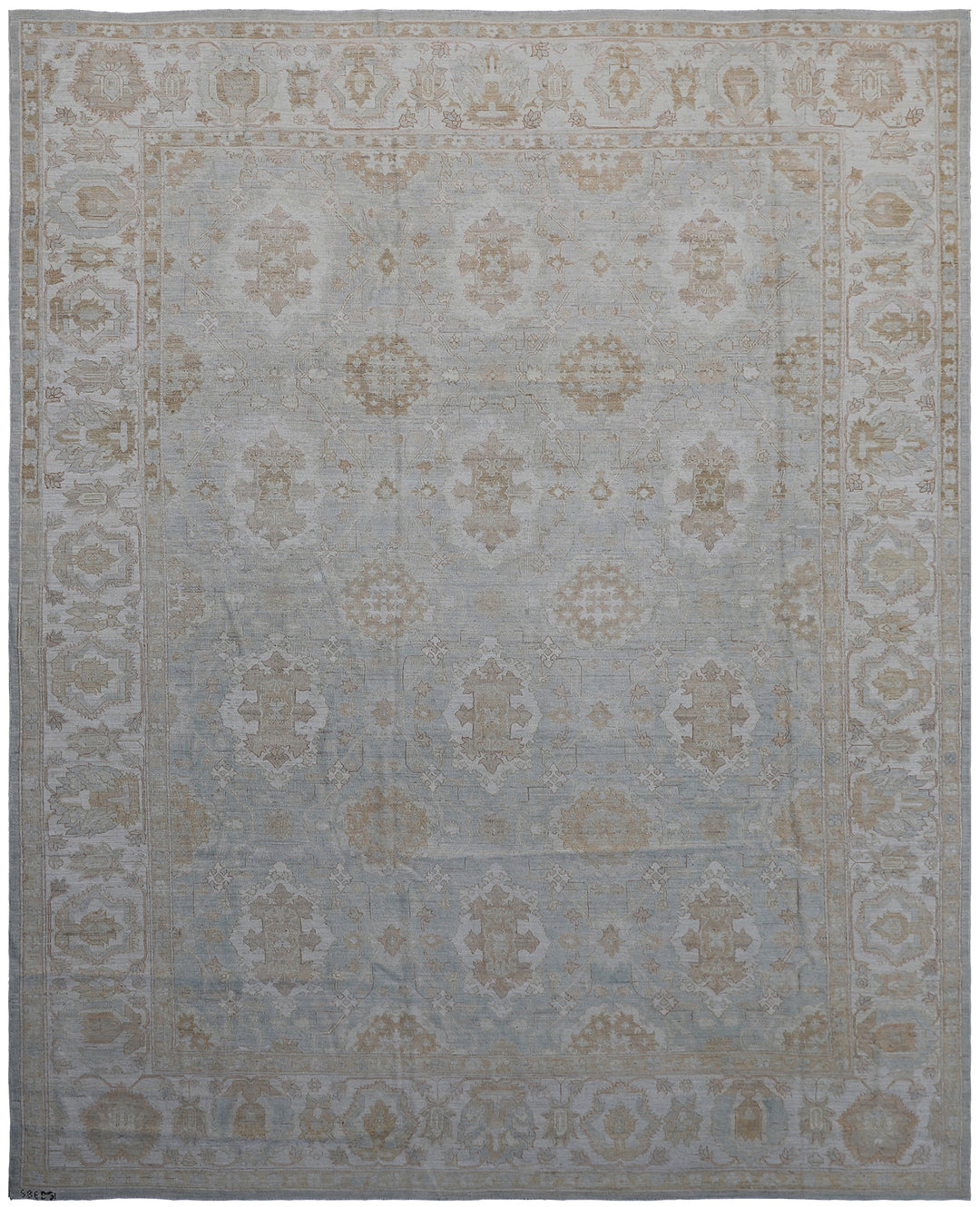 8'x10' Wool Rug | Agra Design | Blue Cream Area Rug