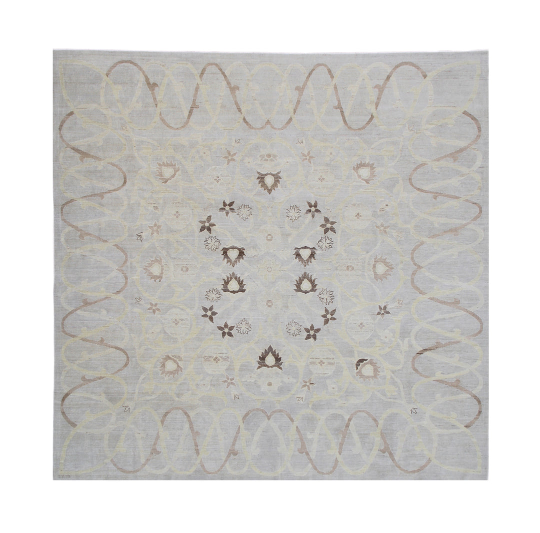 Decorative rug with floral patterns on a light background
