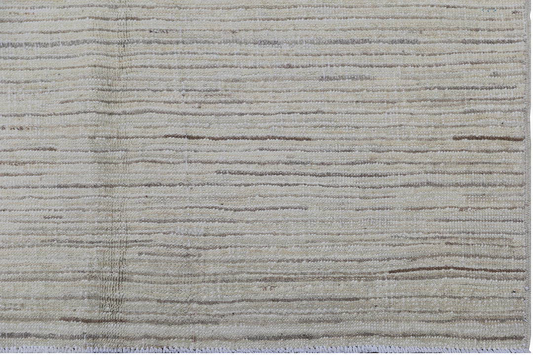 8'x9' Hand-Knotted Afghan Modern Stria Rug | Organic Wool | Modern Rug